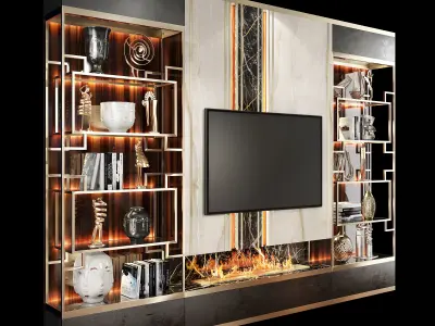 TV Wall Units set 05 3D model