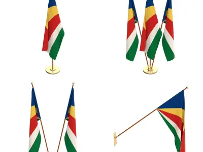 Seychelles Flag Pack 3D model