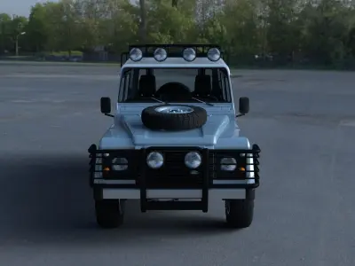 Land Rover Defender 110 Utility Station Wagon w interior HDRI 3D model