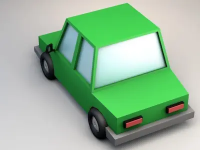 Low poly cartoon Car 3D model