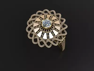 Single Stone Engagement Ring 3D print  3D print model