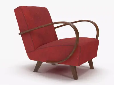 Jindrich Halabala Armchair Low-poly 3D model