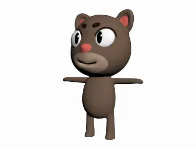 Cartoon Cat Character Low-poly 3D model