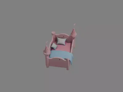 Fantasy Kids Bed  Castle Style 3D model