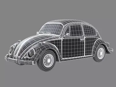 Volkswagen Beetle Classic  Low-poly 3D model