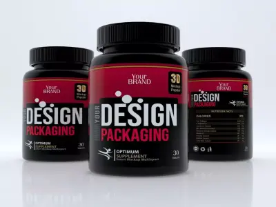 Jar Supplement -Sport - Medical Low-poly 3D model