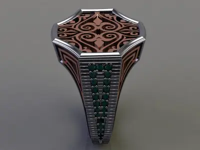 Mens silver ring 3D print model