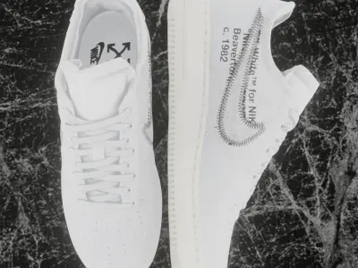 NIKE AIR FORCE 1 X OFF - WHITE 3D SHOES Low-poly 3D model