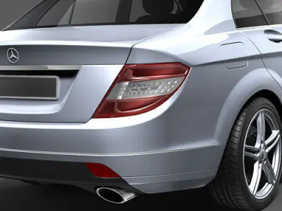 Mercedes C class 2009 midpoly 3D model