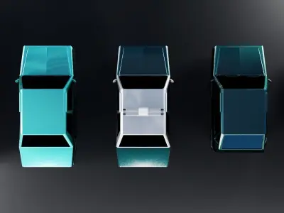 Low Poly Set of Cars Cartoon Style Low-poly 3D model