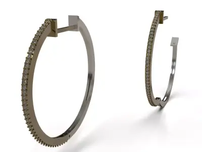 Eternal Sparkling Hoop STL 3D jewelry Earring model je0160 3D print model