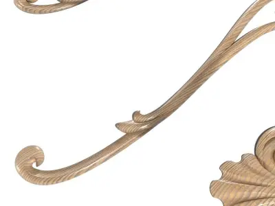 Cartouche-028 ornate wood trim - 3D model