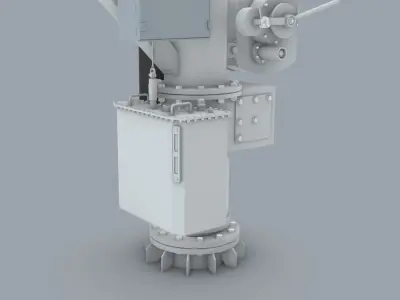 EO Lifesaving Rescue Boat Davit Low-poly 3D model