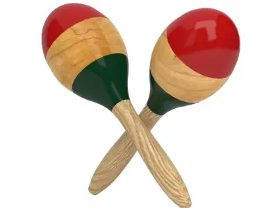 Wooden Maraca 3D model