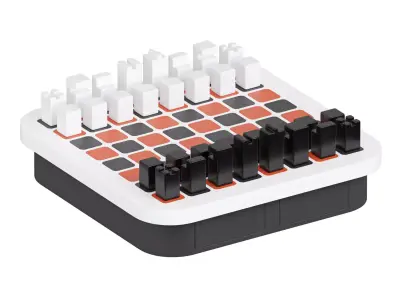 Delos Corian Chess Set 3D model