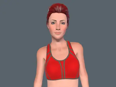 Red Woman Low-poly 3D model