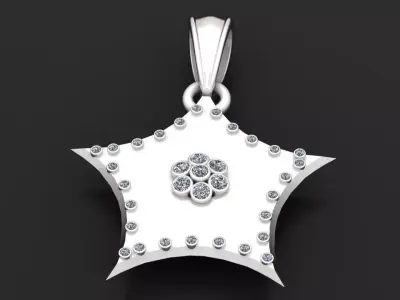  gold star pendant  3D printable model  3D print model