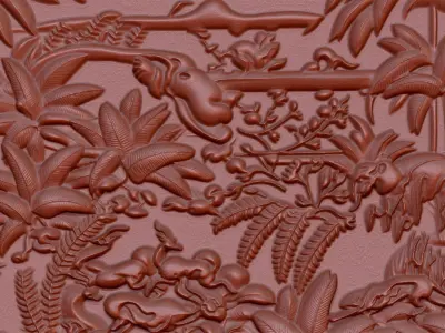 BasRelief forest 3D print model