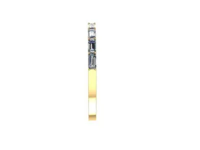 Engagement diamond ring baguette Free 3D print model
