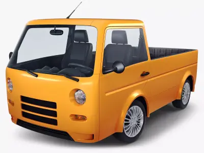 Kei Truck Concept Retro Style Orange 3D model