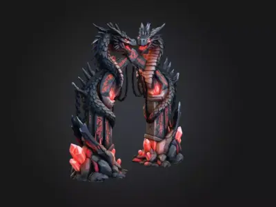 Dragon Gate Low-poly 3D model