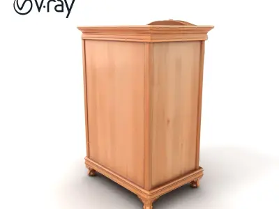 Ornate Wood Armoire model pack Low-poly 3D model