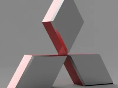 Mitsubishi logo 3D model