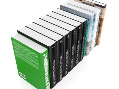 Books Set chess book 3D model