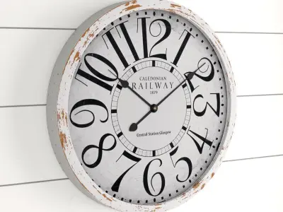 Wood Wall Clock 3D model