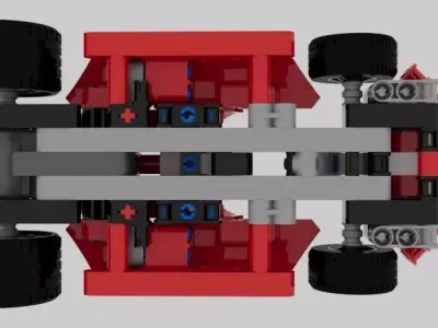 Lego-Style 3D Printable Toy Car Model Low-poly 3D model