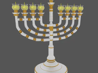 Menorah Hanukkah 3D Model Low-poly 3D model
