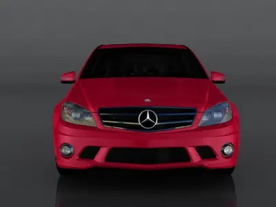 Mercedes Benz C63 AMG 2009 Low-poly 3D model
