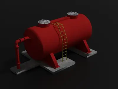 Oil tank Low-poly 3D model