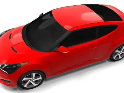 HYUNDAI VELOSTER LOWPOLY Low-poly 3D model
