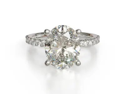 Oval Engagement Ring 3D print model