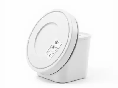 Round Plastic Container with Lid Model Pack Low-poly 3D model