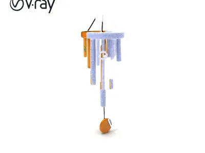 Bamboo Wind Chime Model Pack for D Rendering and Games Low-poly 3D model