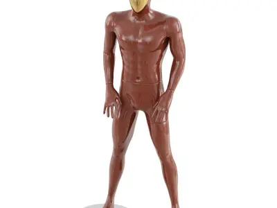 Golden face mannequin 164 3D model