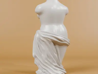 Chubby Female Body Vase for Flower - 3Dprint plant pot  3D print model