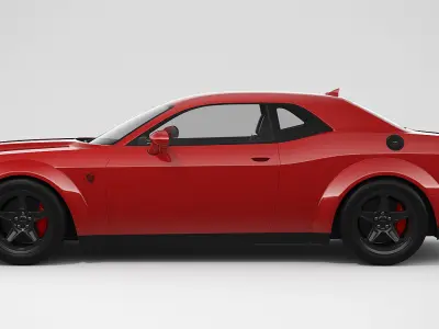 Dodge Challenger Demon 2018 with Interior 3D model