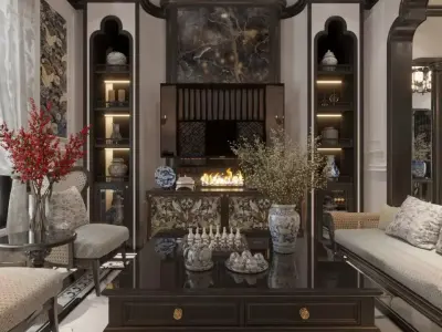 Southeast Asian style interior space 3D model