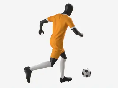 Male Mannequin in Soccer Uniform in Action 01 3D model