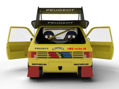 Peugeot 205  T16 Turbo Pikes Peak 1987 HQ 3d model 3D model