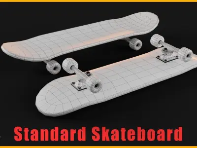 Standard skateboard-2 version two skateboards 3D model