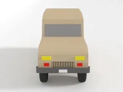 Low Poly Cartoon Jeep Car Low-poly 3D model