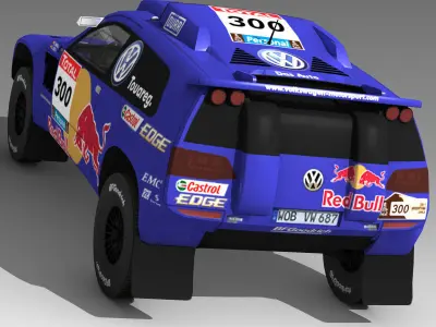 Volkswagen Touareg Rally 3 Low-poly 3D model