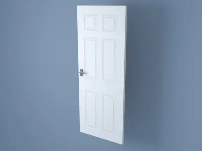 Wooden Door Low-poly 3D model