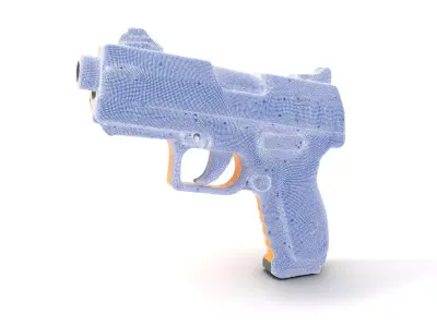 Vibrant Orange Pistol model pack Low-poly 3D model