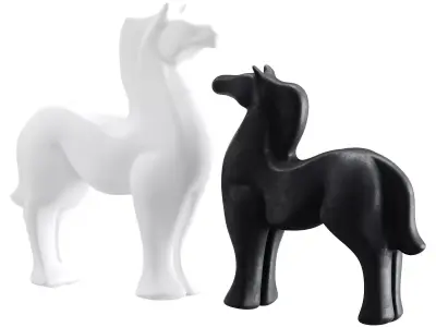 Horse statue Low-poly 3D model 4
