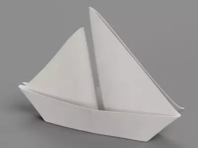 Paper Boat V2 Low-poly 3D model
